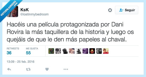 pelicula,protagonizada,protagonista,Dani Rovira,ocho apellidos vascos,taquillera,papel,chaval,contratar