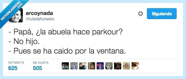 papa,abuela,parkour,hijo,caido,caer,ventana