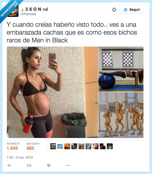 embarazada,embarazo,cachas,muscul,bicho,Men in Black,raro,fuerte,fit