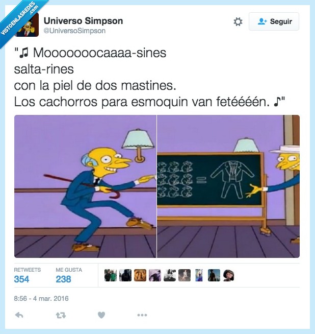 mocasines,saltarines,piel,mastines,cachorros,Sr Burns,Simpson,cantar