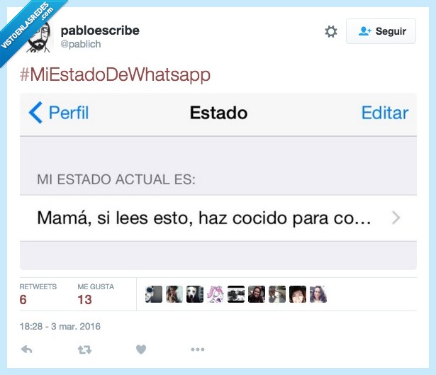 estado,whatsapp,mama,cocido,comer