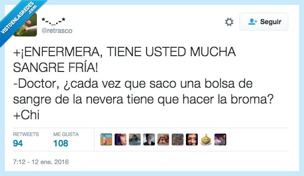 enfermera,sangre,fria,nevera,broma