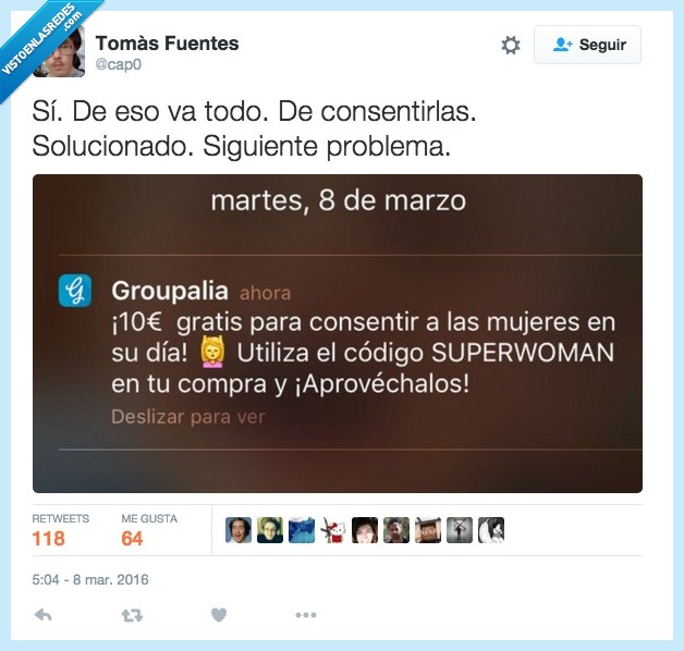 consentir,descuento,groupalia,consentirla,mujer,dia,trabajadora