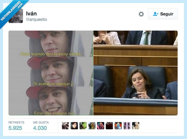 sonrisa,sonrojar,sonreir,Soraya Saez de Santamaría,elrubius,amor,teléfono