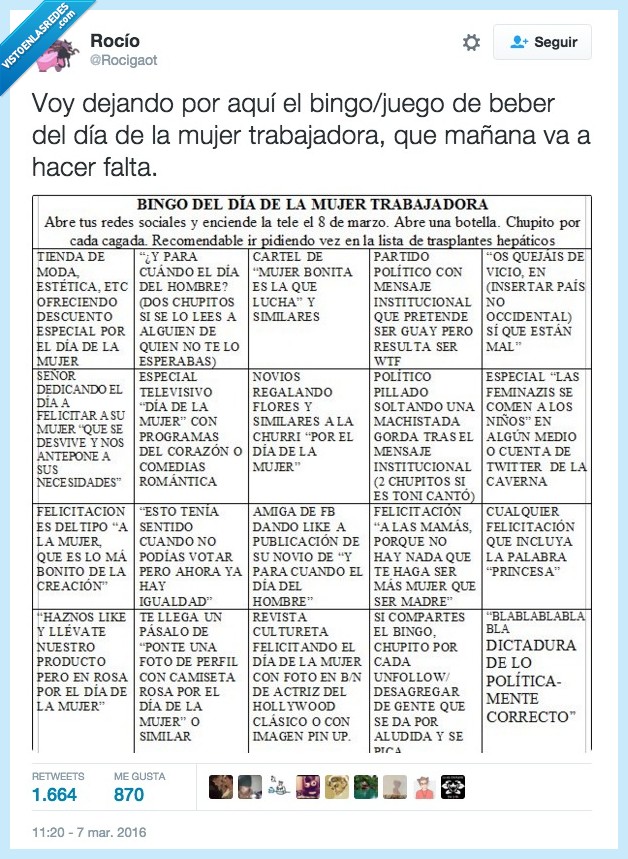 dejando,dejar,bingo,juego,beber,dia,mujer,trabajadora,hombre,machismo,hembrismo,feminismo