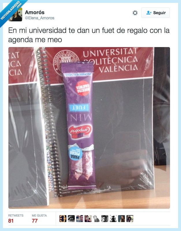 fuet,regalar,salchichón,agenda,universidad,politécnica,Valencia,regalo