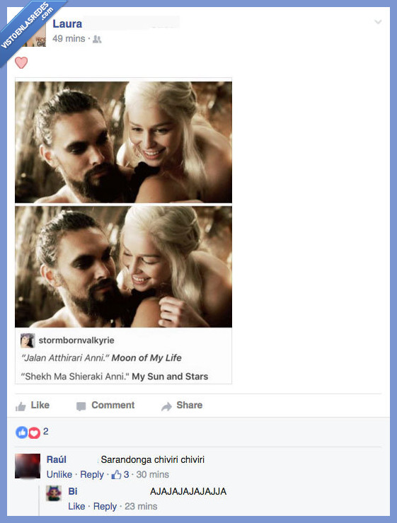 sarandonga,juego de tronos,khalessi,khal drogo,daenerys