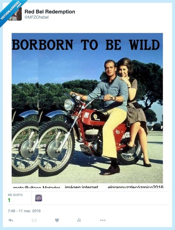 borborn to be wild,borbon,rey,juan carlos,moto,Sofía,born to be wild
