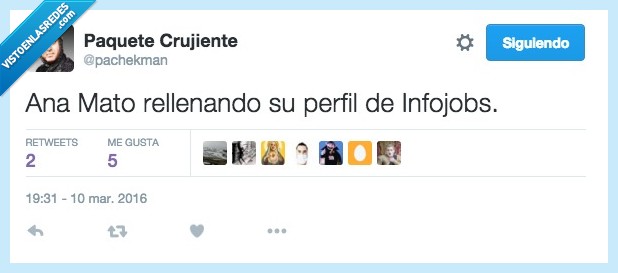 Ana Mato,rellenar,perfil,infojobs,paro,trabajar