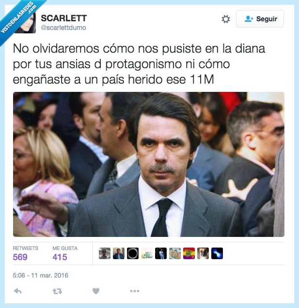 Aznar,diana,espalda,España,atentado,11m,11-m,protagonismo,engañar,país,ETA