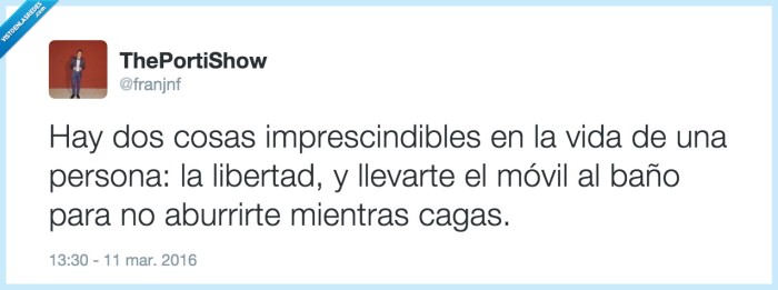 cagar,móvil,redes sociales,twitter,aburrimiento,baño,servicio,irde vientre,libertad
