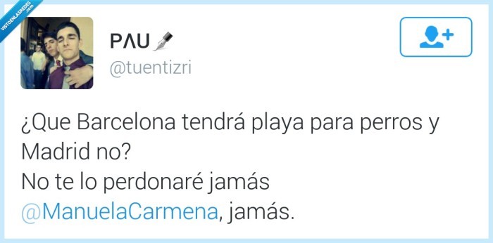 perdonar,MAnuela Carmena,playa,perro,Madrid,Barcelona