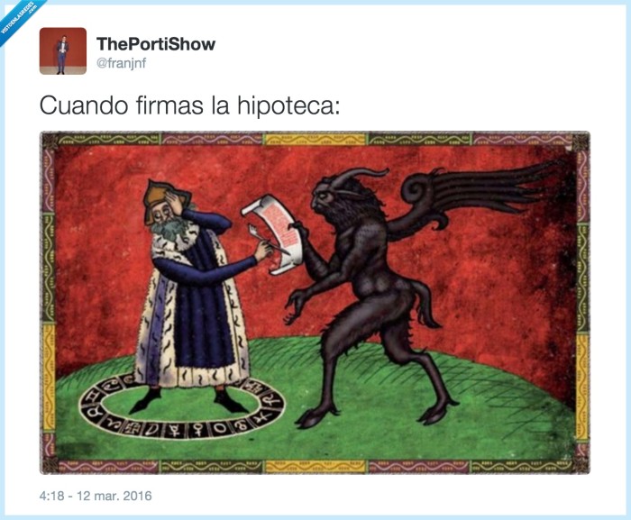 twitter,hipoteca,pintura,monstruo,firmar,imagen,contrato