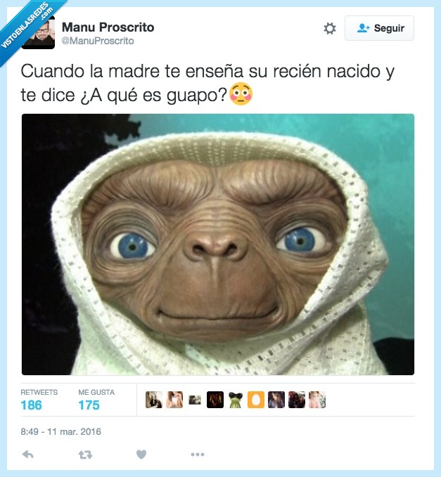 et,niño,bebe,alien,feo,guapo,enseñar,mojón marrón