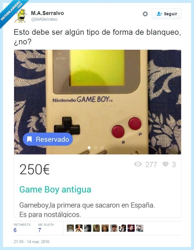 game boy,wallapop,chollo,la gente esta fatal,vender,gameboy,nintendo,antigua