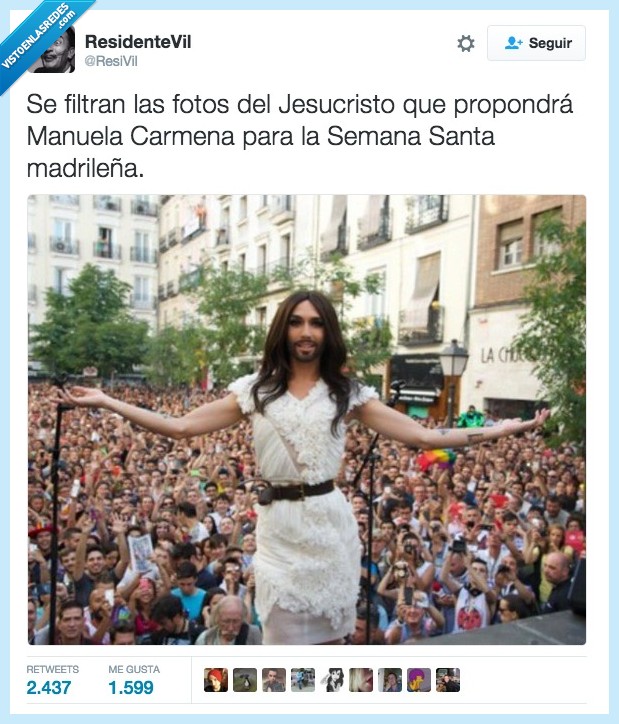 Carmena,Jesucristo,semana santa,madrid,Conchita Wurst