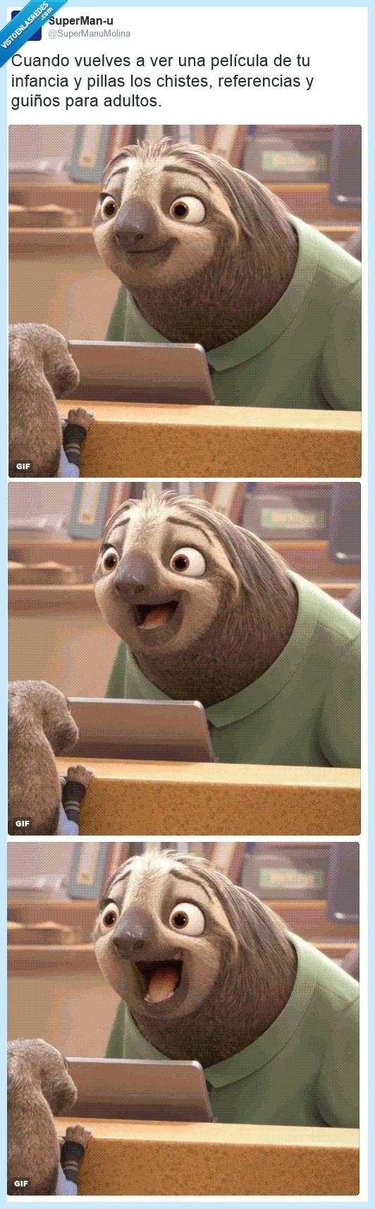 zootr&oacute;polis,perezoso,pel&iacute;cula,infancia,entender,gui&ntilde;os,adultos,gif