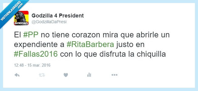 godzilla,rita,corazón,abrir,expediente,fallas,chiquilla,divertir,Rita Barberá,Valencia