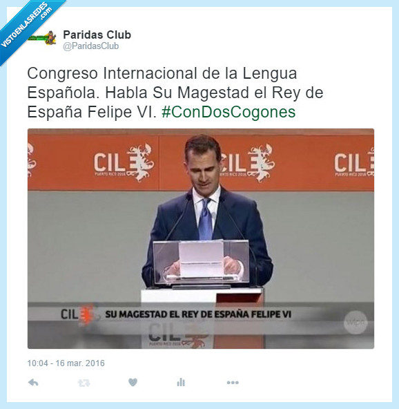 Magestad,Fail,Felipe VI,Congreso de Lengua,majestad,error,ortográfico,ortografía