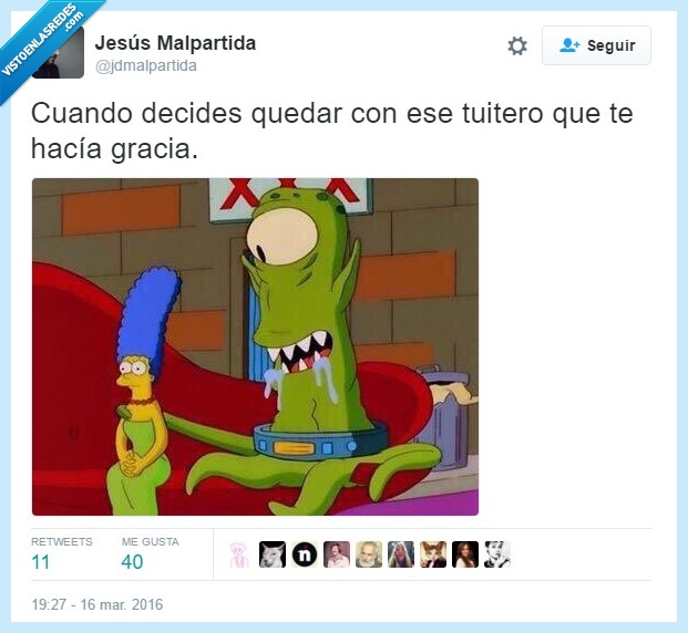quedar,tuitero,hacia,gracia,mono,karl,kodos,Marge Simpson,asco
