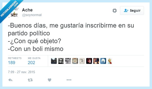 buenos dias,gustar,inscribir,partido,politico,objeto,boli,mismo