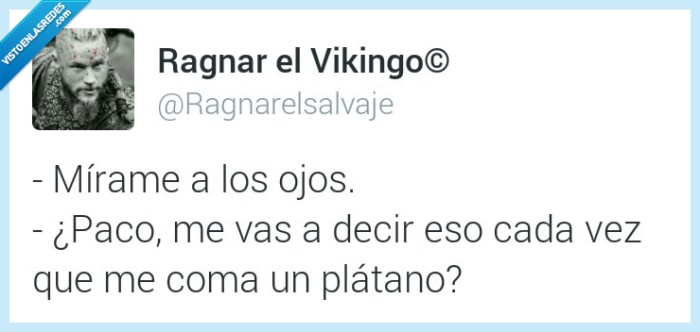 mirar,ojos,paco,platano,comer