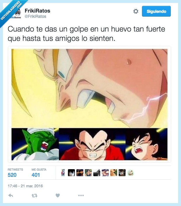 dolor,golpe,huevo,amigo,sentir,siente,duele,Dragon Ball,Krilin,Piccolo,goku
