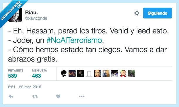 hashtag,noalterrorismo,venid,leer,ciego,abrazo,gratis,religion,atentado,Hassan,islam