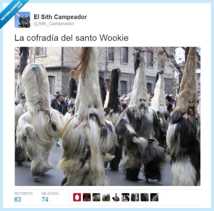 semana santa,wookie,star wars,procesion,pelo,nazareno,cofrade,chewbacca