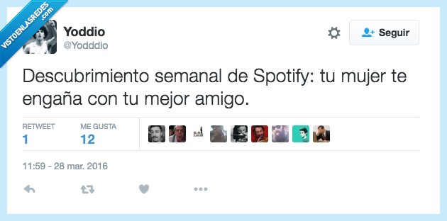 descubrimiento,semanal,spotify,musica,engaña,mujer,mejor,amigo