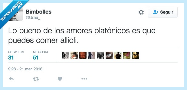 bueno,amor,platónico,comer,allioli,ajo,aliento,peste