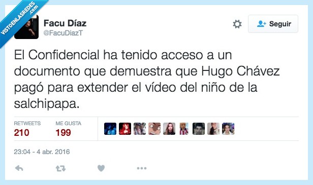 confidencial,acceso,documento,Hugo Chávez,detras,video,extender,pagar,niño,salchipapa