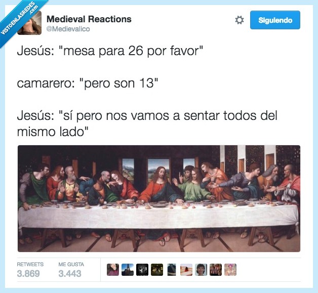 mesa,ultima cena,pedir,plaza,mitad,mismo,lado,13,26,doble