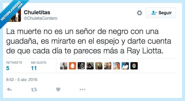 muerte,señor,negro,guadaña,mirar,espejo,cuenta,Ray Liotta,edad