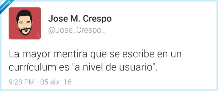 mentira,curriculum,nivel usuario,trabajo