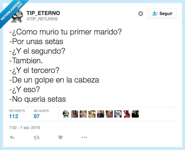 murio,morir,primer,marido,setas,segundo,comer,envenenar,golpe