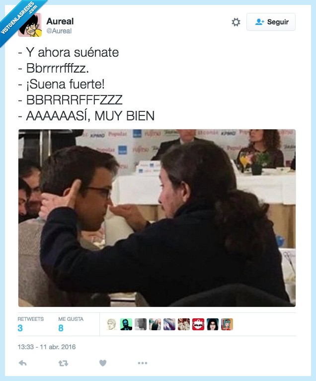 mocos,limpiar,sonar,pañuelo,Pablo Iglesias,Iñigo Errejón,fuerte