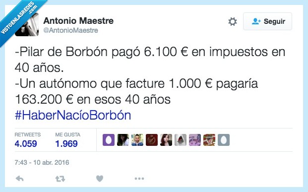 Pilar de Borbón,impuesto,40,años,Panama papers,autonomo,año,dinero,nacer,borbon,a la carcel