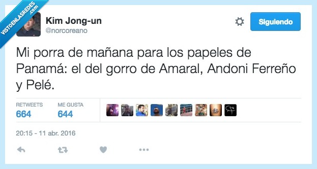 porra,mañana,papeles,panama,panama papers,Amaral,gorro,Andoni Ferreño,pele,incriminados,robar