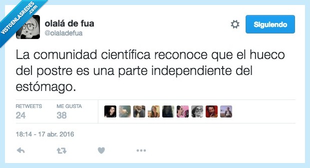 comunidad,cientifica,reconoce,reconocer,hueco,postre,parte,independiente,estomago,hambre,comer
