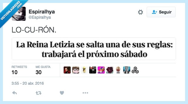 Reina,Letizia,salta,regla,norma,trabajar,sábado,locuron,locura