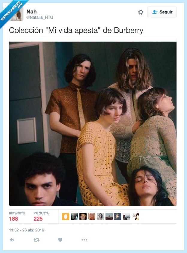 colección,vida,apesta,Burberry,modelo,desganado,triste