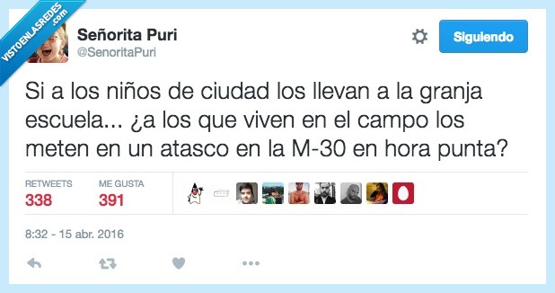 niño,ciudad,llevar,granja,escuela,colegio,atasco,m-30,hora punta