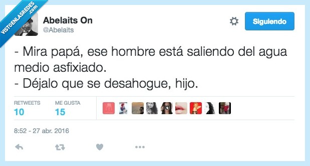 socorrista,playa,hijo,padre,papa,salir,agua,medio,asfixiado,deja,desahogar