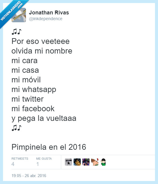 pimpinela,twitter,facebook,canción,steam
