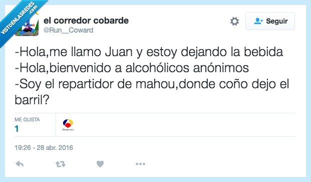 llamo,llamar,Juan,dejando,dejar,bebida,repartidor,mahou,cerveza,barril