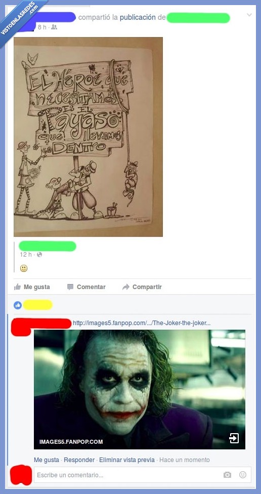 Facebook,joker,heath ledger,payaso,heroe,dentro,interno