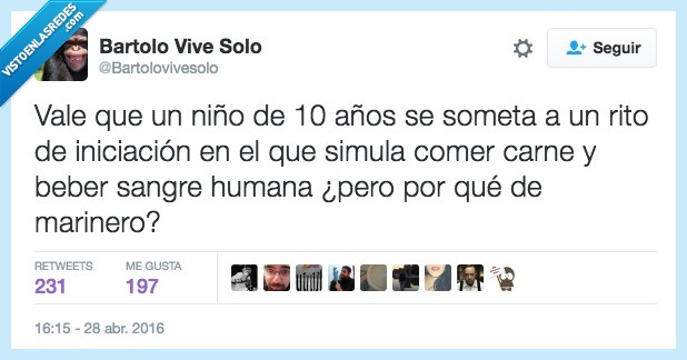 niño,años,10,rito,iniciacion,comunion,sangre,carne,humana,marinero,marinerito