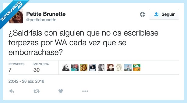 salir,amor,persona,emborrachar,whatsapp,beber,bebida,torpezas