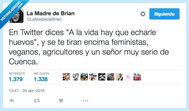 twitter,dices,decir,huevos,feminista,vegano,agricultor,cuenca,serio,ofensa